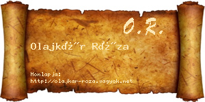 Olajkár Róza névjegykártya